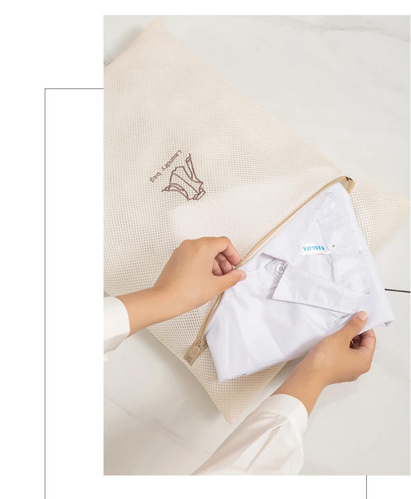 Description Picture 5 of item7Pcs/set Embroidered Lingerie Washing Bag Bra Underwear Clothes Dirty Laundry Bag Mesh Wash Basket Home Organization and Storage