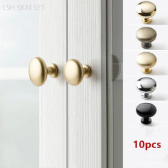 10pcs Golden Single Hole Small Handle Nordic Wardrobe Drawer Knobs Zinc Alloy Kitchen Cabinet Handles Furniture Hardware Pulls
