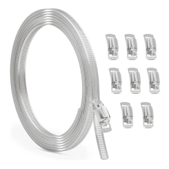 10FT Stainless Steel Hose Clamp  ortment Kit,Worm Gear Band Hose Clamp Screw Pipe Clamp for Duct,Tube and Fuel Line