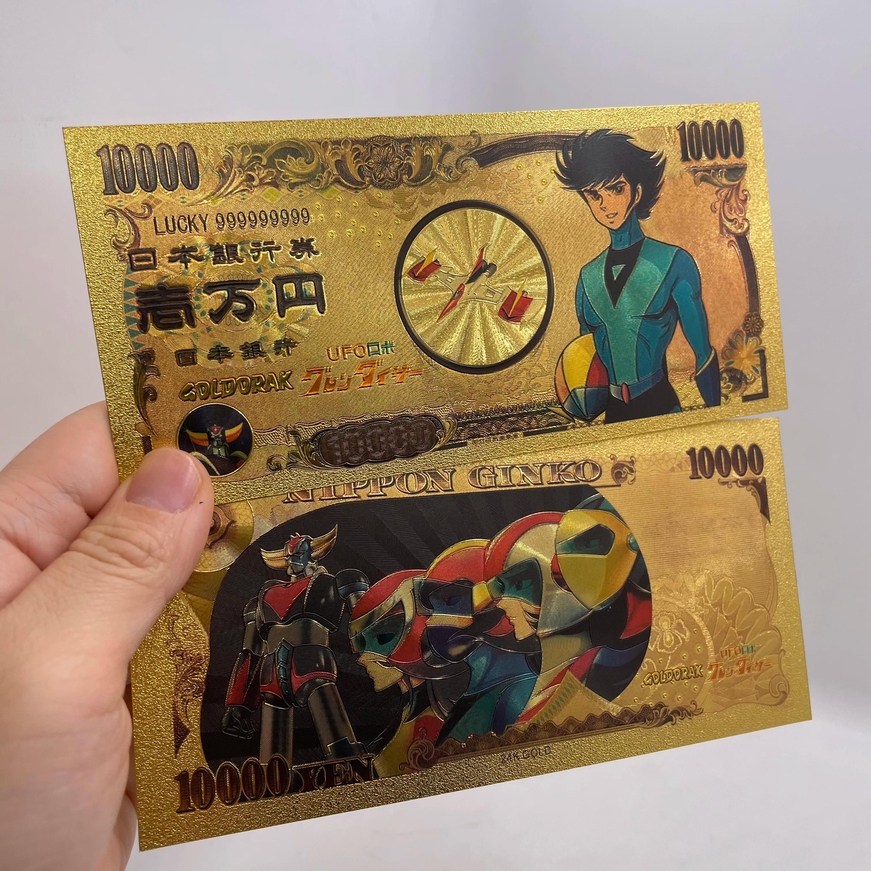 Description Picture 4 of item9 Designs UFO Robot Grendizer Goldorak Japanese Classic Anime Alcor Phenici Hikaru Great Vega Gold Banknotes Collection