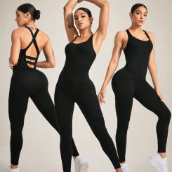 Women's Seamless Shapewear Bodysuit With Tummy Control, CrissCross Straps Backless Body Shaper, Women's Underwear & Shapewear