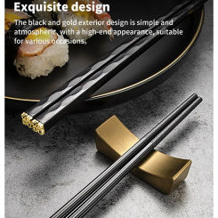 5 Pairs Japanese Chinese Chopsticks Alloy Reusable Mildewproof Non Silp Household Classic Series