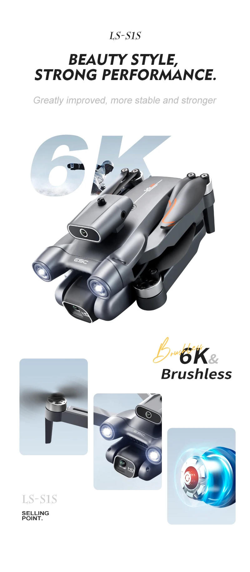 Description Picture 4 of itemS1S Brushless Drone 4k Professional 8K HD Camera 5G Wifi FPV Obstacle Avoidance Aerial Photography Foldable Quadcopter RC Dron