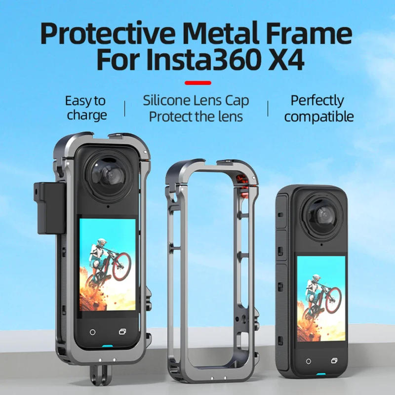 Description Picture 2 of itemMetal Frame for Insta360 X4 Protective Expansion Rabbit Cage Cold Shoe for Camera Horizontal/Vertical Photography Bracket