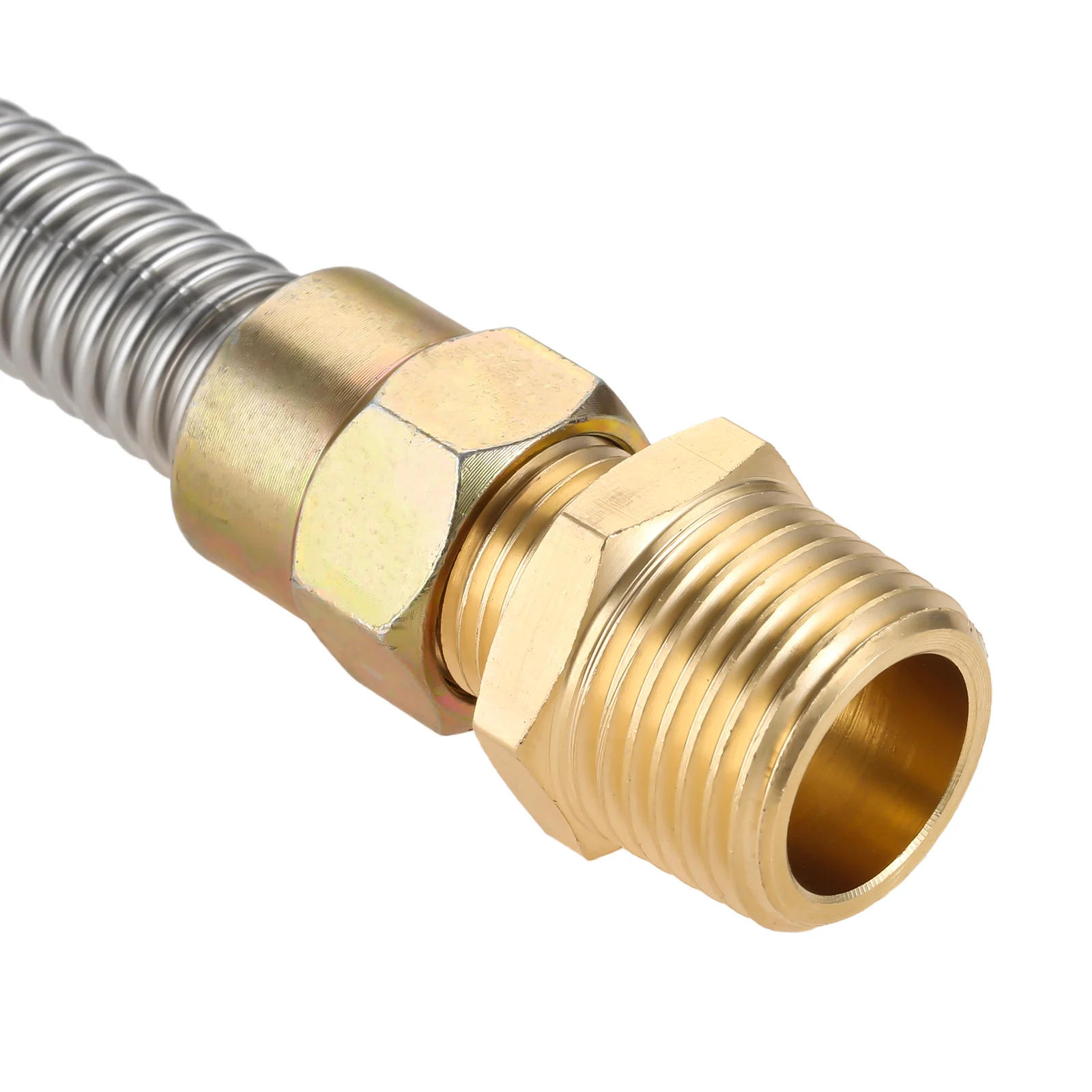 Description Picture 5 of itemStainless Steel Propane Fire Pit Corrugated Hose Tube 24inch for 3/8" Female Connector,1/2"NPT Male/Female Adapter Gas Flex Line