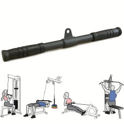 Gym Rotating Straight Bar LAT Pulldown Bar Bicep Tricep Rope Cable Machine Attachment for Home Rowing Workout Fitness Equipment