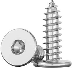CA 304 Stainless Steel Large Flat Head Hex Hexagon Socket Tapping Screw Thin Head M2-M6