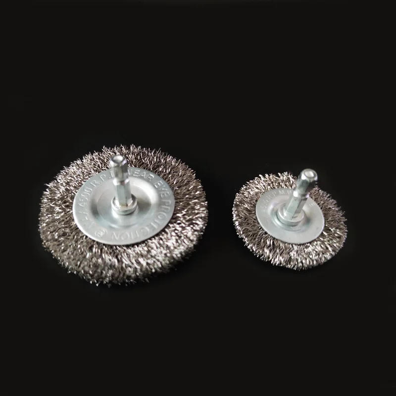 Description Picture 5 of item50mm/60mm/75mm Steel Wire Brush Brass Plated Wheels Brushes Drill Rotary Tools Metal Rust Removal Polishing Brush