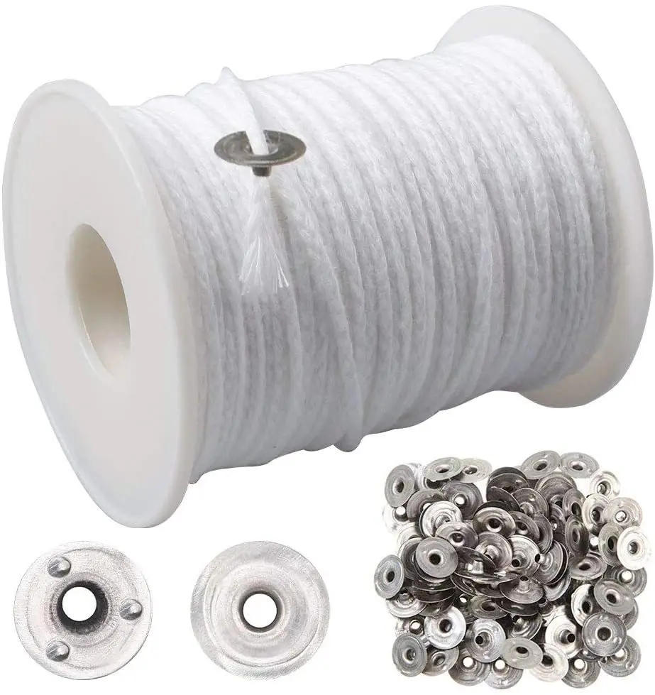 Description Picture 2 of item61m Cotton Candle Wick Candle Holder Smokeless Aromatherapy Cylindrical Candle Thread Candle Making Kit DIY Candle Maker