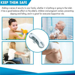 Safety Helping Handle Anti Slip Support Toilet Bathroom Safe Grab Bar Vacuum Sucker Handrail Household Suction Cup Bath Rail