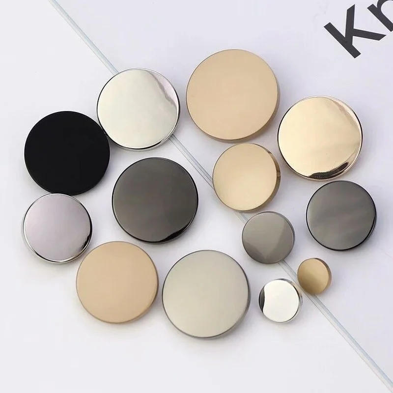 Description Picture 2 of itemHigh Quality 10pcs/pack New Metal Flat Mirror Button Suit Shirt Jacket Jacket Denim Skirt Alloy Hand Stitched Round Buttons