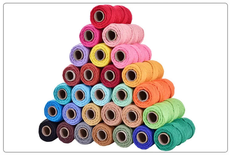 Description Picture 2 of itemMacrame Cotton Cord 5mmx50m Boho Macrame Rope 3 Twisted for Wall Hanging Hangers Crafts Gift Wrapping Wedding Decor