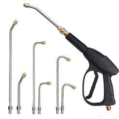 25° /90° High Pressure Power Water Gun Extension Spray Wand Nozzle 1/4" U-Shape Angled Lance Cleaning Tool
