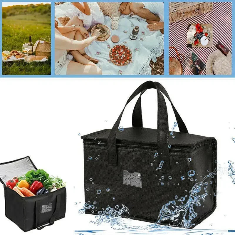 Description Picture 5 of item70L Insulated Thermal Cooler Bag Insulation To Keep Cold Large Capacity Portable Lunch Bag Zip Picnic Camping Tin Foil Food Bag