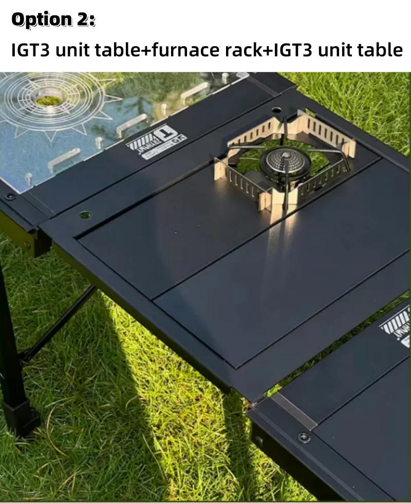 Description Picture 6 of itemIGT Table 3-Unit Camping Table Green Folding Aluminum Alloy Igt Camping Table Outdoor Extensible BBQ Picnic Igt Table Igt Gear