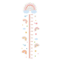 Pink Rainbow Growth Chart For Kids Wall Stickers Measure Height Children Ruler Nursery Room Decor Art Girl