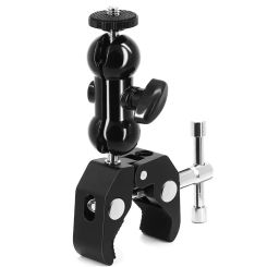 ERIKOLE Metal Super Clamp with 360° Double Ball Head Magic Arm Clamp with 1/4" 3/8" Hole for DSLR Camera Monitor LED Light Mic