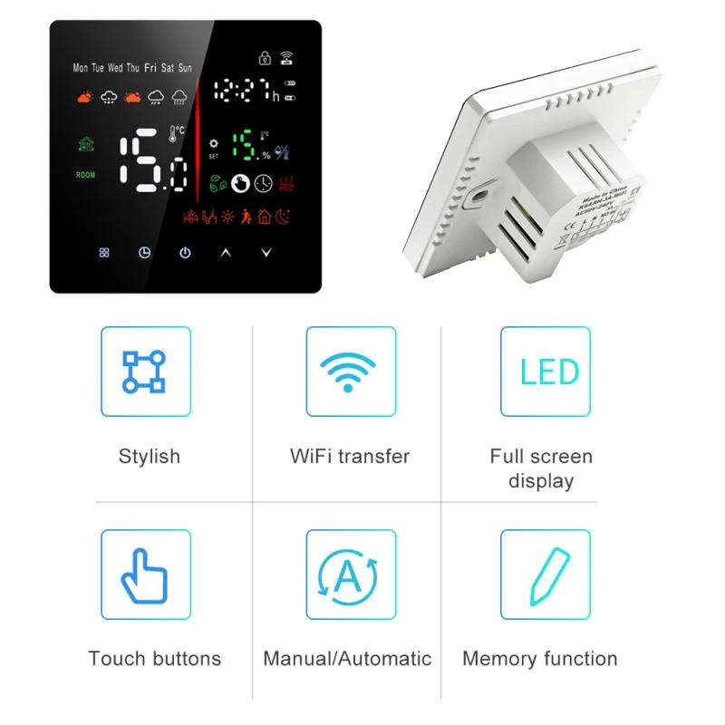 Description Picture 6 of itemTuya WiFi Smart Thermostat Electric Floor Heating TRV Water Gas Boiler Temperature Voice Remote Controller for Google Home Alexa