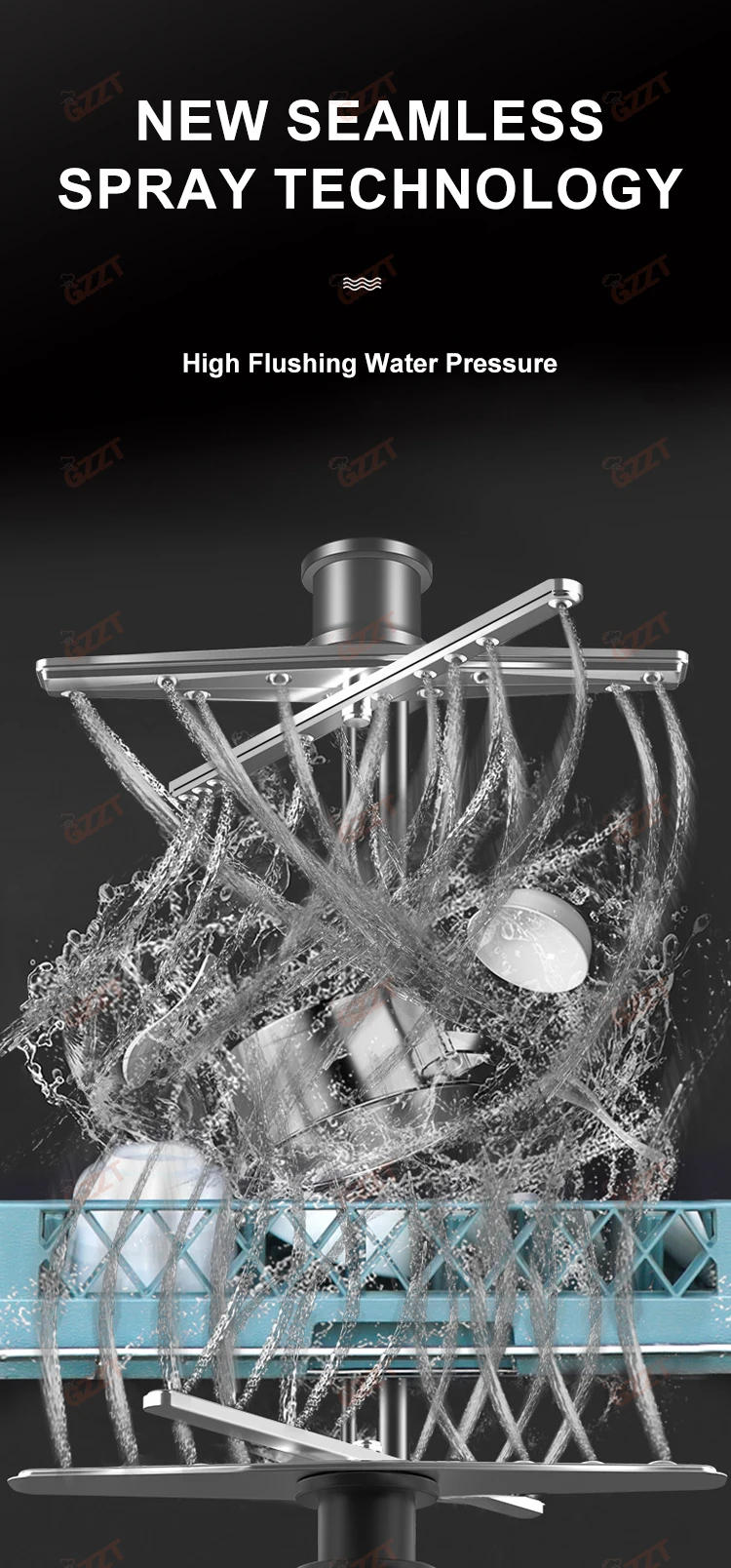 Description Picture 6 of item60 Baskets/hour Commercial Large Capacity Restaurant Canteen Dishwashers With Window 28L+20L Water Tank 60/90/120 Seconds/cycle