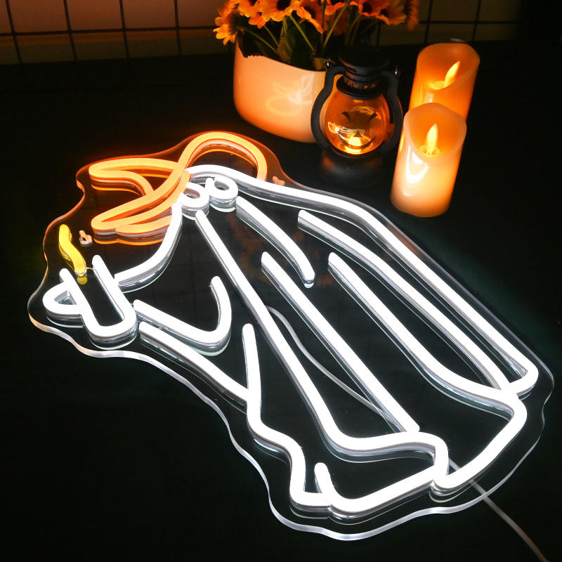 Description Picture 4 of itemGhost Flower Neon Sign Led Lights Halloween Party Room Decoration Home Bar Bedroom Wall Decor Signs Dimmable USB Powered Lamp