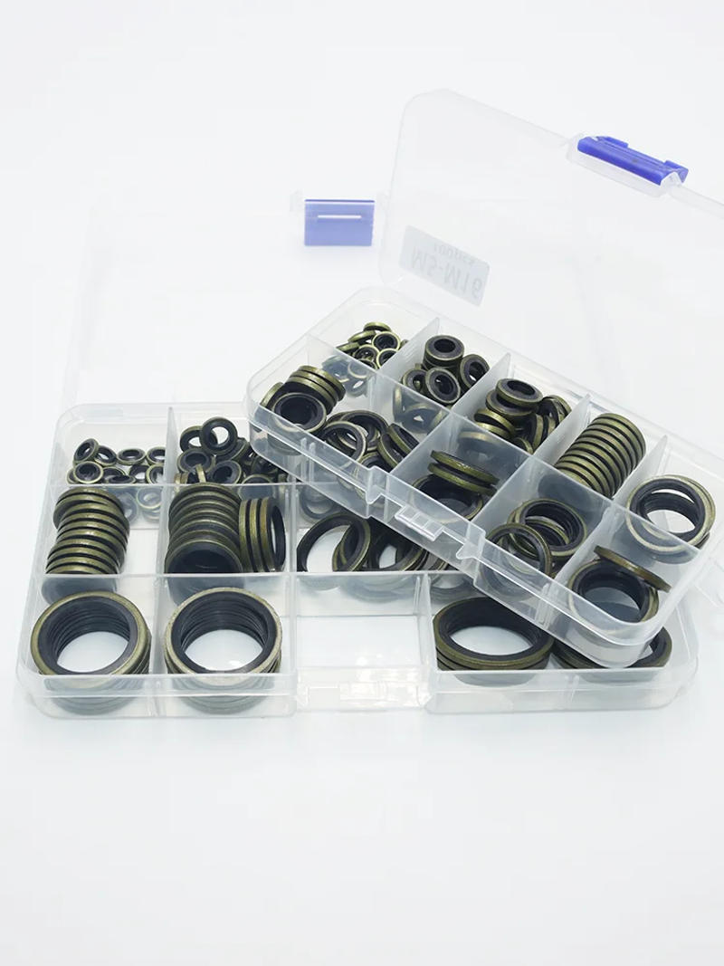 Description Picture 4 of itemRubber Oil Pip Bonded Washer Oil Resistant High Press Hydralic Metal Drain Plug Gasket Fit Oil Drain Screw Combined Sealing Ring