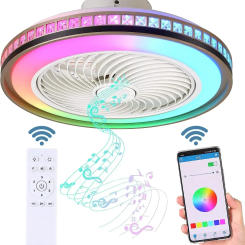 50CM Ceiling Fan Chandelier With Led Light Remote Control Bluetooth Speaker Ventiliator Fan 6 Speed Wind Guide For Home Lghting