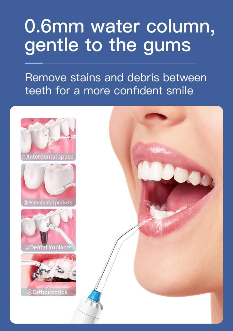 Description Picture 6 of item600ML 5 Function Nozzle Water Jet With Water Thread Tabletop Water Flosser 10-Speeds Oral Irrigator For Teeth Cleaning Care Tool