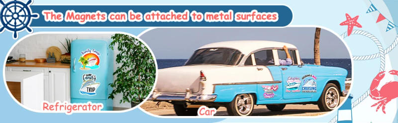 Description Picture 4 of item4 Pcs Family Cruise Door Decorations Magnetic Large Cruise Ship Door Magnets Funny Waterproof Nautical Magnets for Carnival