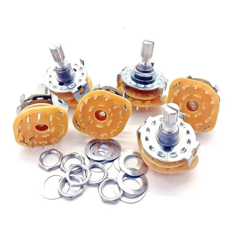 Description Picture 4 of itemRS25 Shaft Panel Mount 1P11T 2P4T 2P5T 2P6T 3P3T 3P4T 4P3T Rotary Switch Selector Band