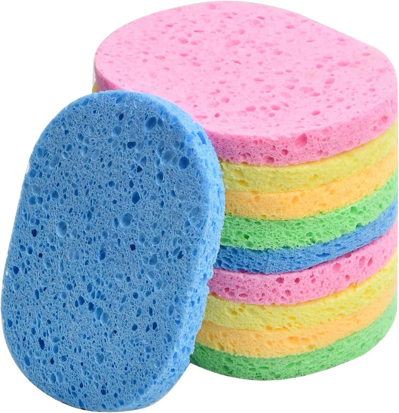 Description Picture 2 of itemwood pulp Round Facial Cleansing Sponges Cleaning Brushes Cleanse Tools Makeup Remover Wipes Finger Wholesale Free Shipping