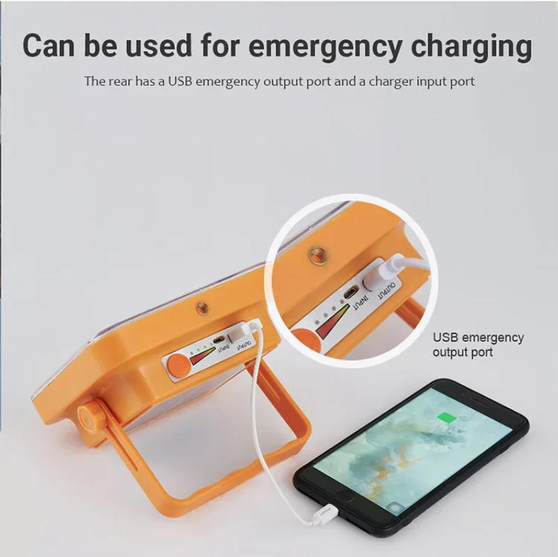 Description Picture 5 of itemNew Rechargeable Solar Flood Light Outdoor Portable LED Reflector Spotlight Rechargeable Projector Floodlight Construction Lamp