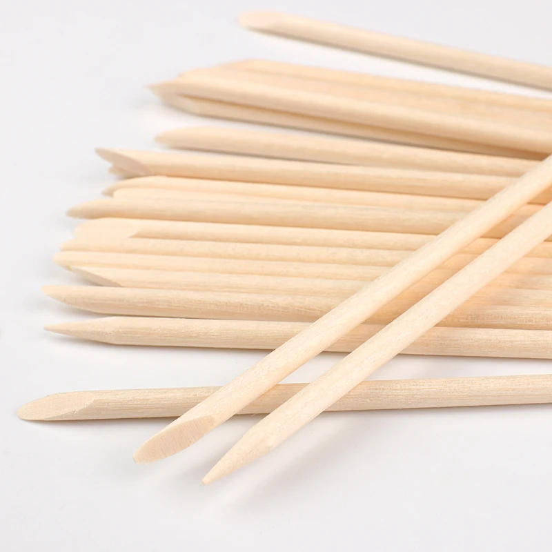 Description Picture 4 of item100Pcs Wooden Orange Stick Cuticle Pusher Dual Ended Nail Sticks Dead Skin Remover Dotting Picker Manicure DIY Tools