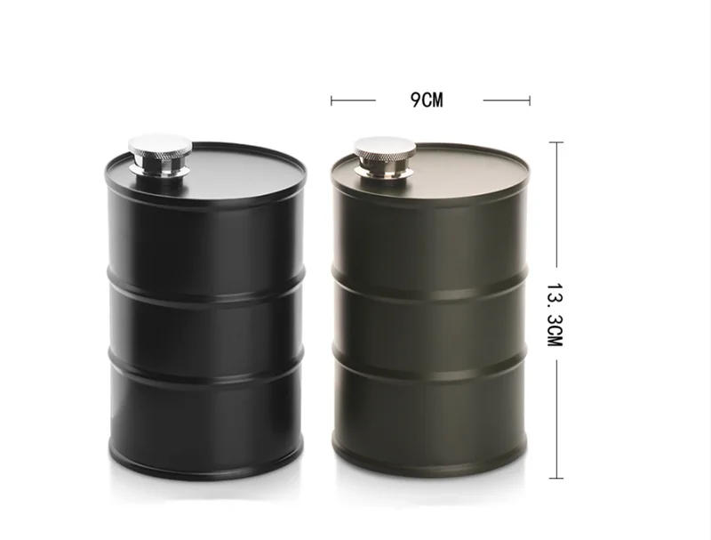 Description Picture 2 of item25oz Vodka Oil Drums Whisky Flagon Oil Barrel Vodka Whiskey Jug Portable 304 Stainless Steel Alcohol Liquor Hip Flask