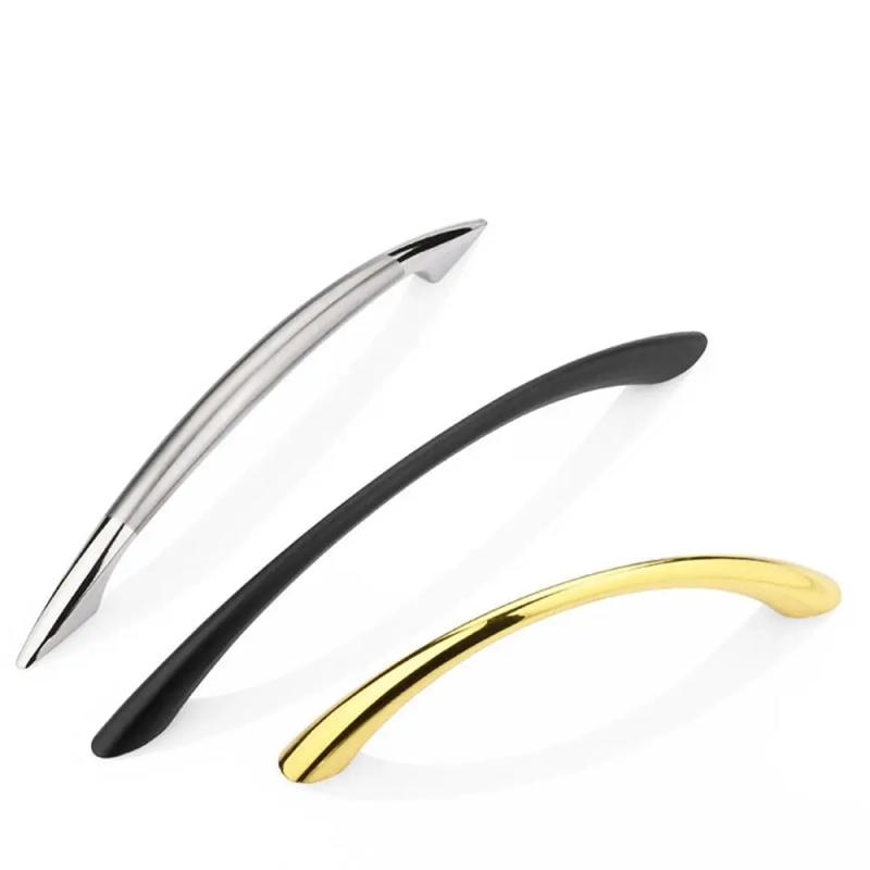 Description Picture 4 of itemZinc Alloy Solid Cupboard Door Handle Simple Curved Drawer Pull Multifunctional Wardrobe Shoe Cabinet Knob Furniture Hardware