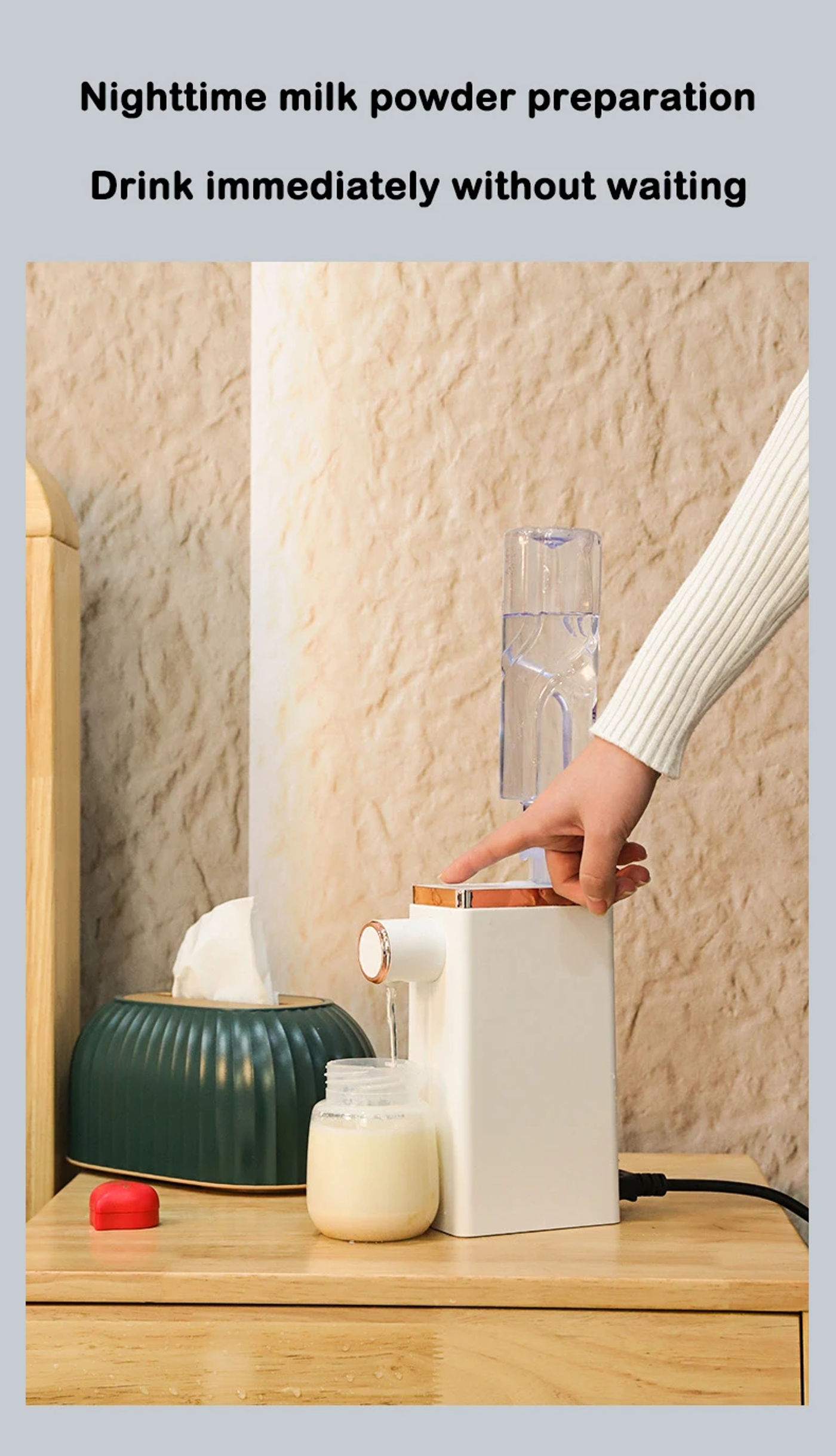 Description Picture 3 of itemDMWD Mini Water Dispenser Electric Instant Water Heater Bottled Heat Water Pump Dispensador Portable 3s Fast Heating Travel Home