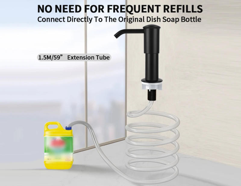 Description Picture 4 of itemThe Big Size(Gray) Kitchen Sink Soap Dispenser ABS Pump Built In Soap Dispenser for Kitchen Sink with 1.5m (59") Extension Tube