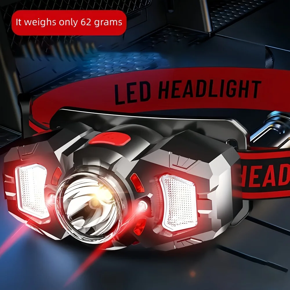 Portable LED Headlight Super Bright Rechargeable Head-worn Strong Light Induction Super Bright Headlight