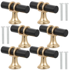 6 Sets Cabinet Handles Useful Door Knobs Zinc Alloy Interior Door Knobs