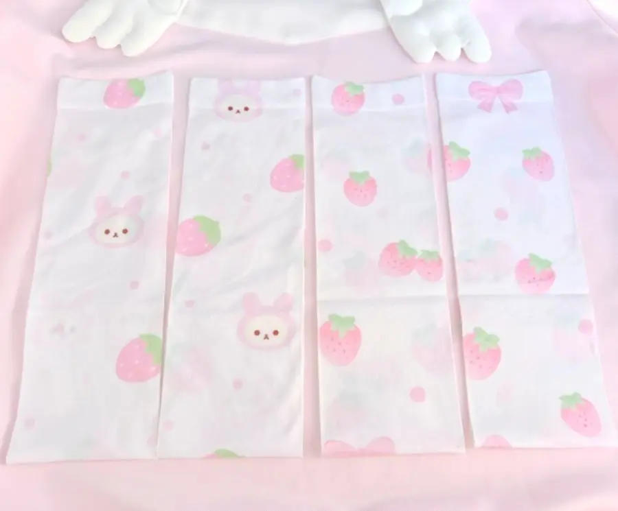 Description Picture 2 of itemJapanese Pink Cartoon Printing Kawaii Cute Sock Women Y2k Aesthetic Long Leg Socks 2025 Summer Harajuku Grunge Knee Length