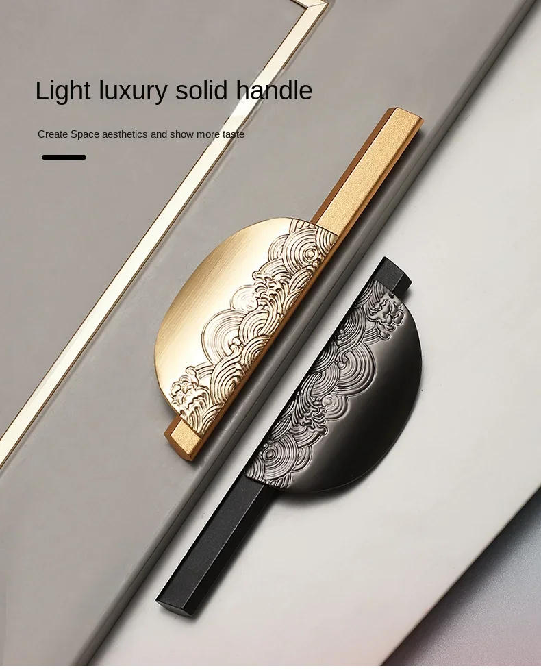 Description Picture 2 of item1pcs Modern Gold Grey Black Round Cabinet Door Handle Drawer Pulls Knobs Long Kitchen Cupboard Furniture Handles Hardware