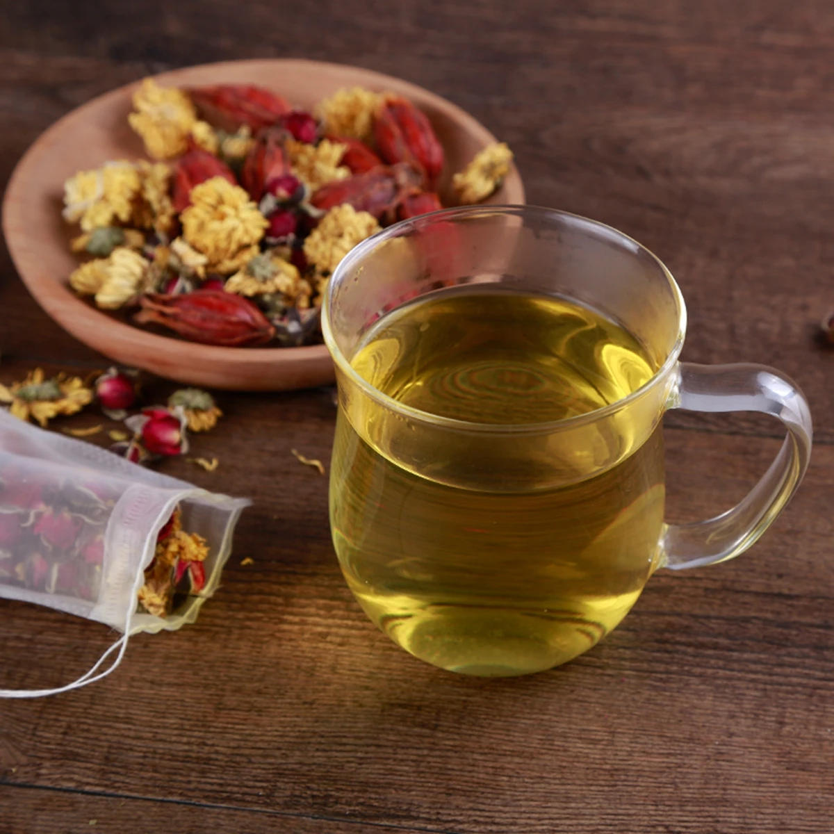 Description Picture 4 of item100Pcs Reusable Nylon Tea Bags for Loose Tea Empty Teabags Disposable Tea Bags with String Heal Seal Filter Herb Bags Teaware