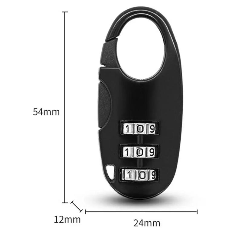Description Picture 3 of itemZinc alloy 3 Digit Password Lock Code Lock Combination Lock Dormitory Cabinet Lock Security Tool Luggage Padlock Travel