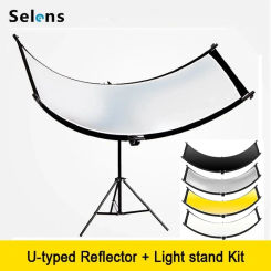 Selens 4 Colors Photography Collapsible Light Reflective Screen U-type Reflector With Tripod for Photo Studio Multi Disc Diffuer