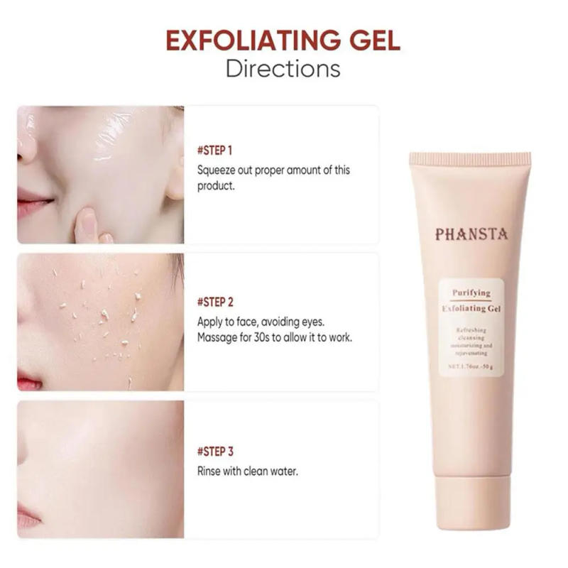 Description Picture 5 of itemPHANSTA Facial Exfoliating Gel Gentle Exfoliate Oil Control Remove Dead Skin Deep Cleaning Pores Purify Moisturizing Face Scrub