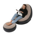 Inflatable Leisure Bean Bag Sofa Lazy Couch Bag Chair Outdoor Folding Lounger Bed Puff Up Seat Pouf Bag Tatami with Footstool