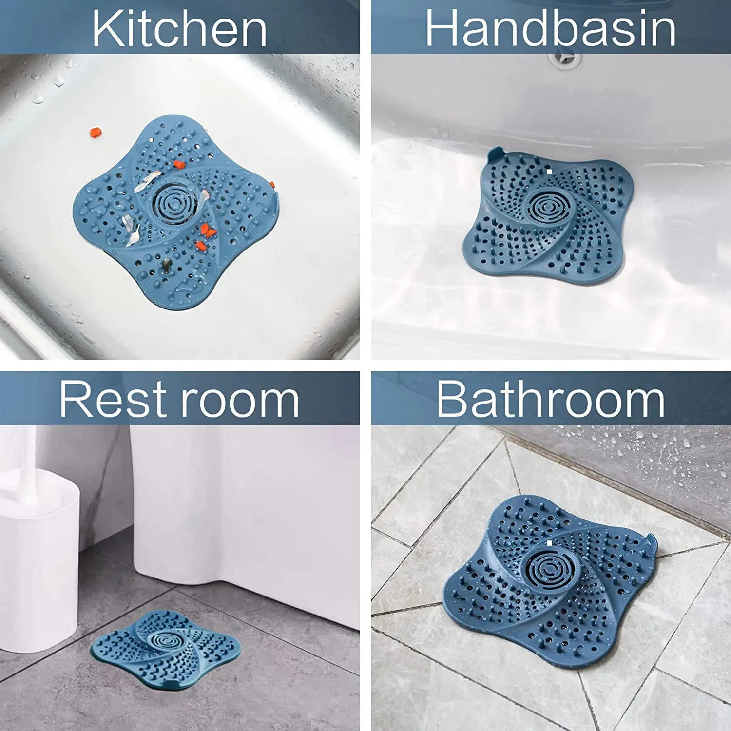 Description Picture 3 of itemHair Filter Sink Anti-blocking Hair Catcher Bathtub Shower Floor Hair Drain Stopper Silicone Drain Cover Bathroom Accessories