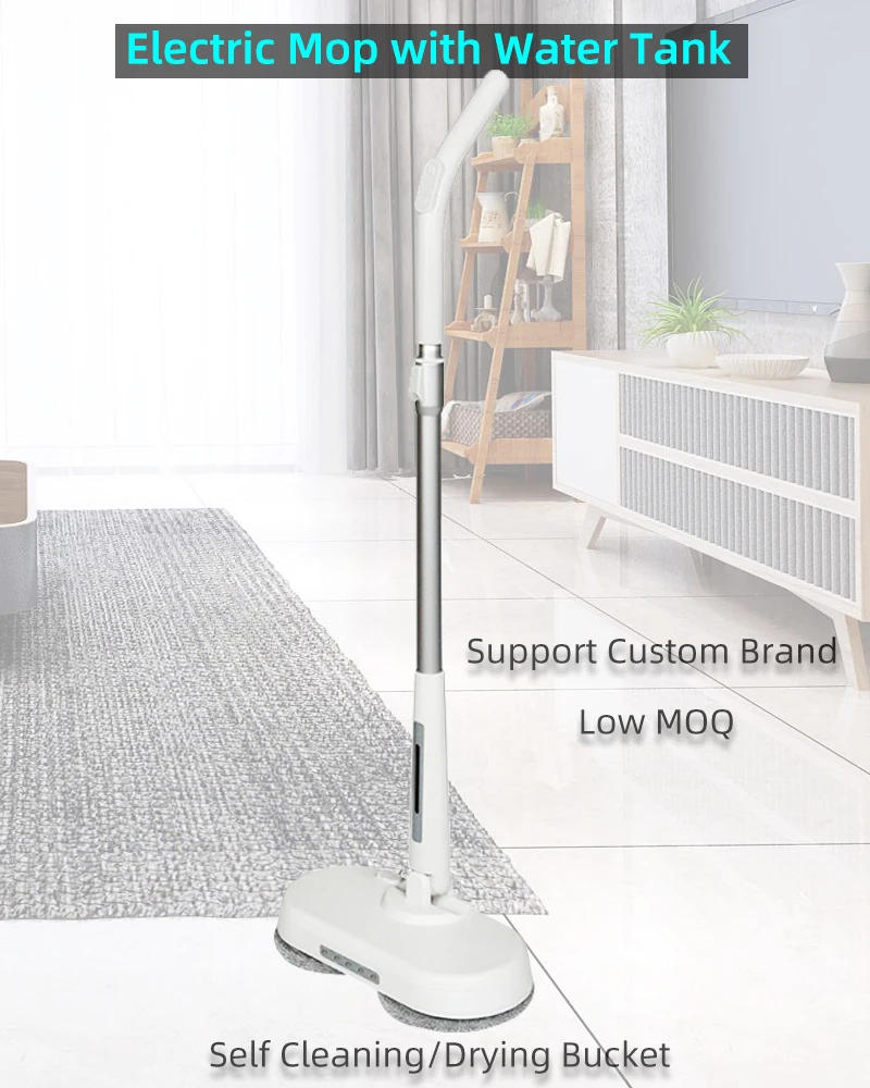 Description Picture 3 of itemDouble cleaning mops with self cleaning drying spin bucket mop set scrubber electric floor clean dual mop scrubber
