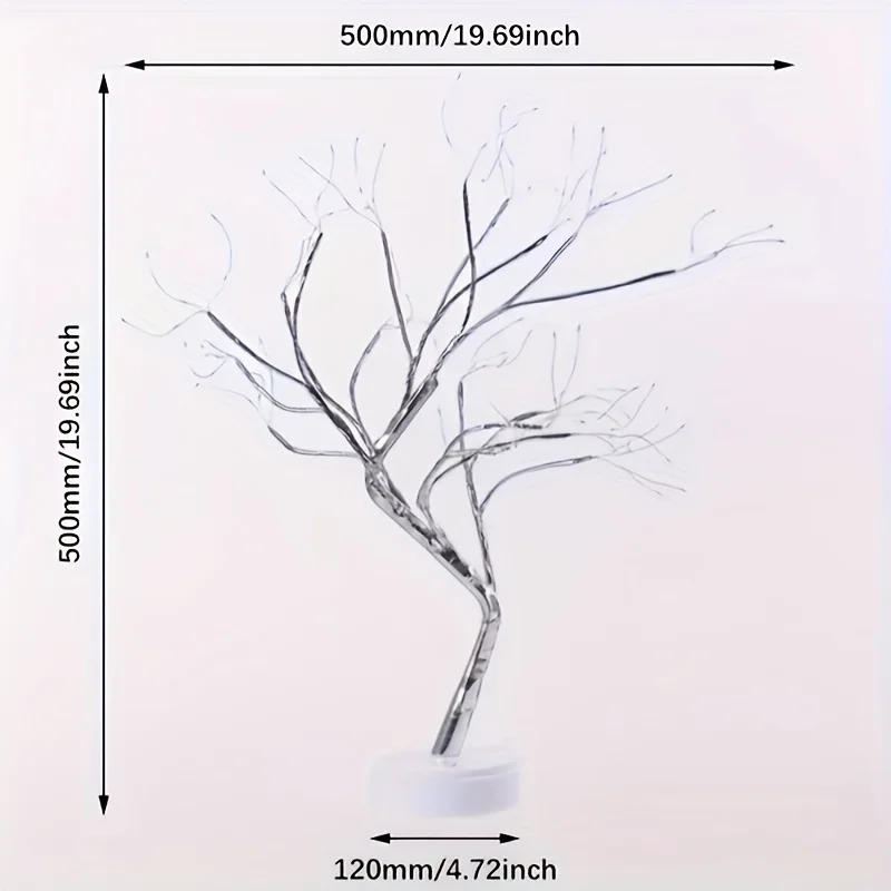 Description Picture 5 of item108 LED Tree Lamp USB Or Battery Operated Starry Copper String Lights Table Lamp for Bedroom Christmas Holiday Party DIY Decor