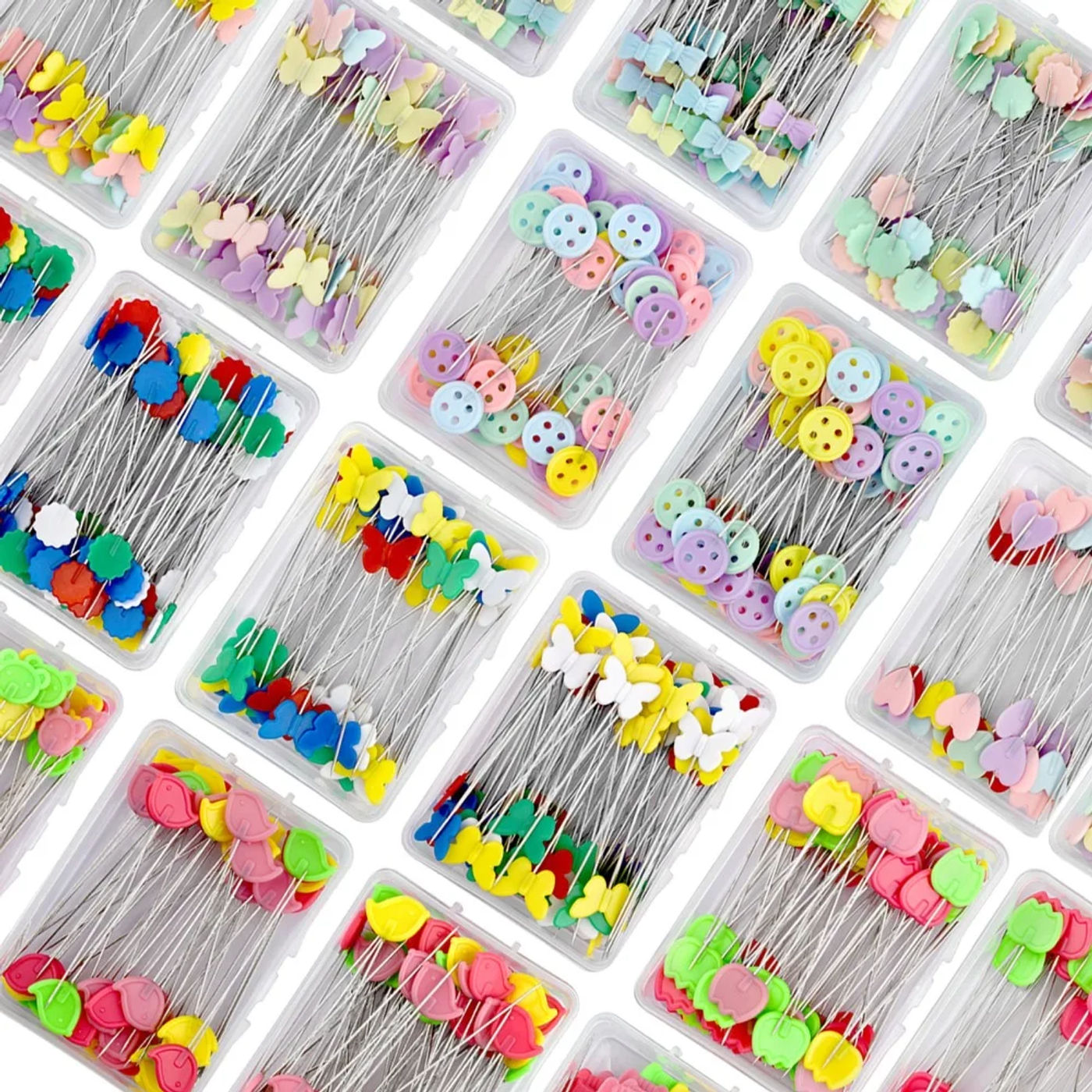 Description Picture 2 of item50/100Pcs Dressmaking Pins Sewing Embroidery Patchwork Tools Positioning Needle Fixed Metal Button Pins DIY Sewing Accessories