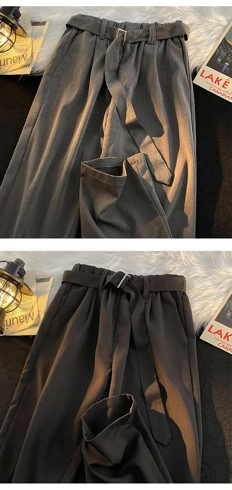 Description Picture 6 of itemMale Trousers Stretch Solid Smart Casual Men's Trousers Office Quick Dry Suit Pants New Spring Autumn Korean Straight Pants A108